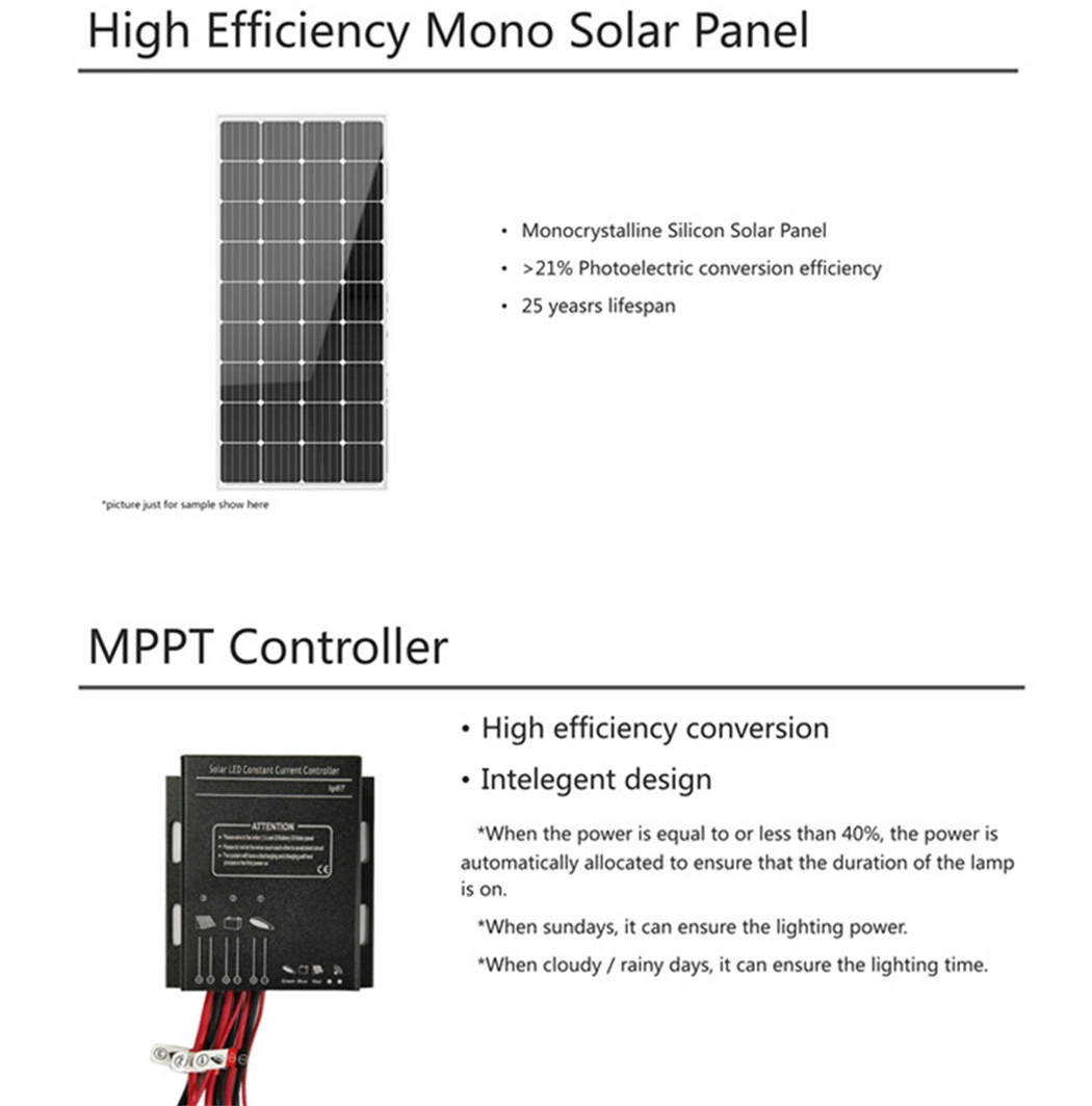 12volt 9m 100W Separate Solar Lighting System Semi Integrated Solar Street Light with Solar Panel